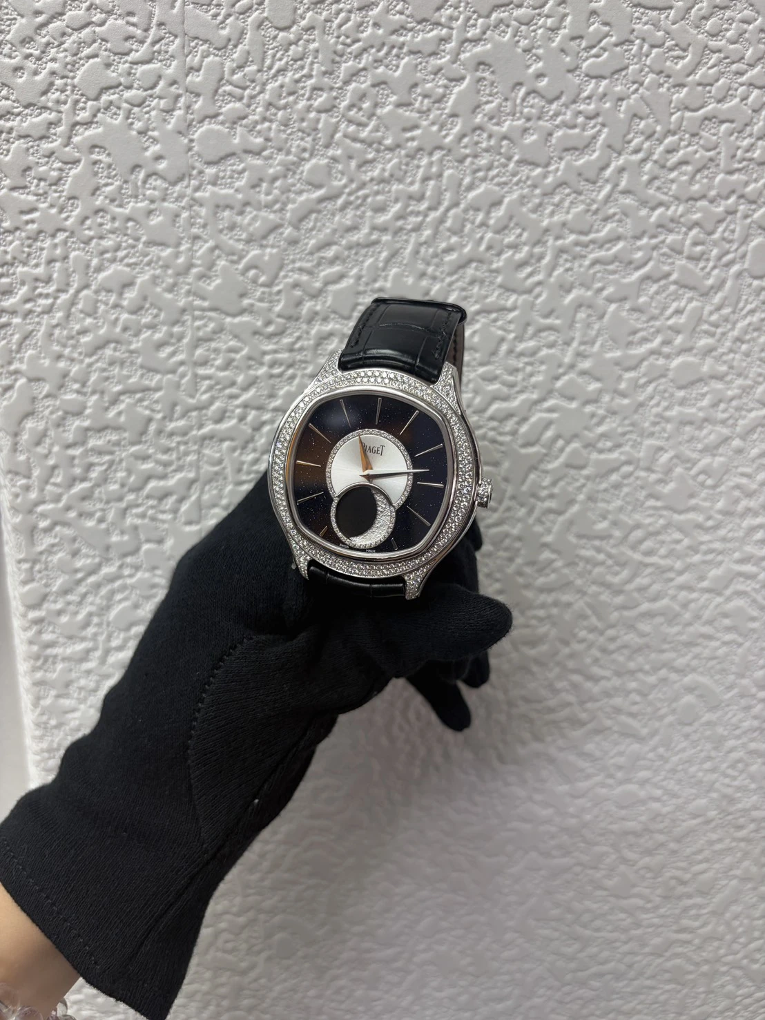PIAGET 伯爵 Limelight Stella 系列 18K白金砂金石鑲鑽月相腕錶