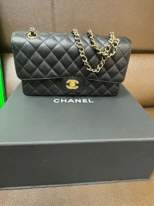 Chanel 香奈兒 CF25 黑金 荔枝皮