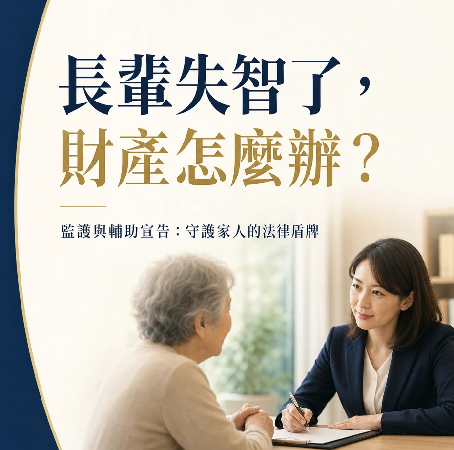 【法律專欄】長輩失智了，財產怎麼辦？『監護宣告』與『輔助宣告』一次看懂，保護家人權益！
