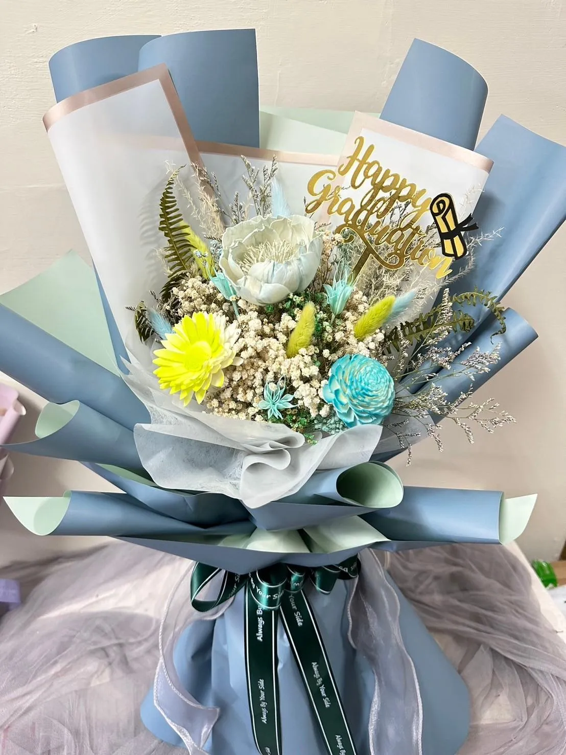 乾燥花束(含畢業插牌)