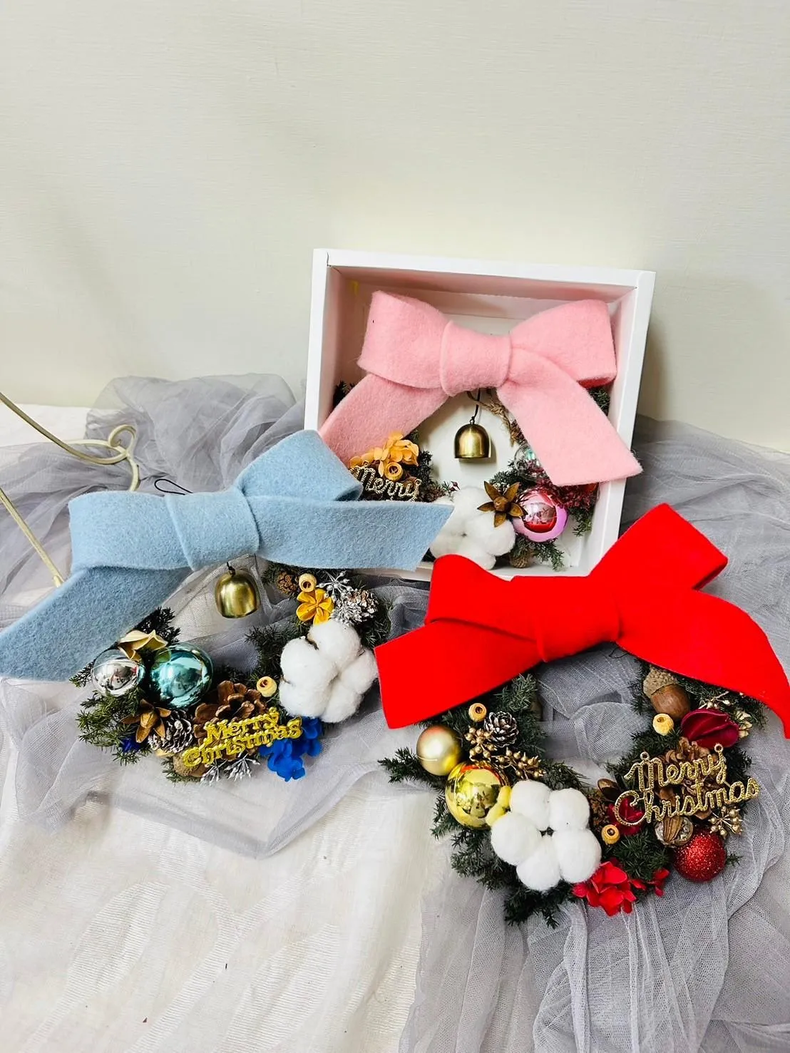 蝴蝶結聖誕花環