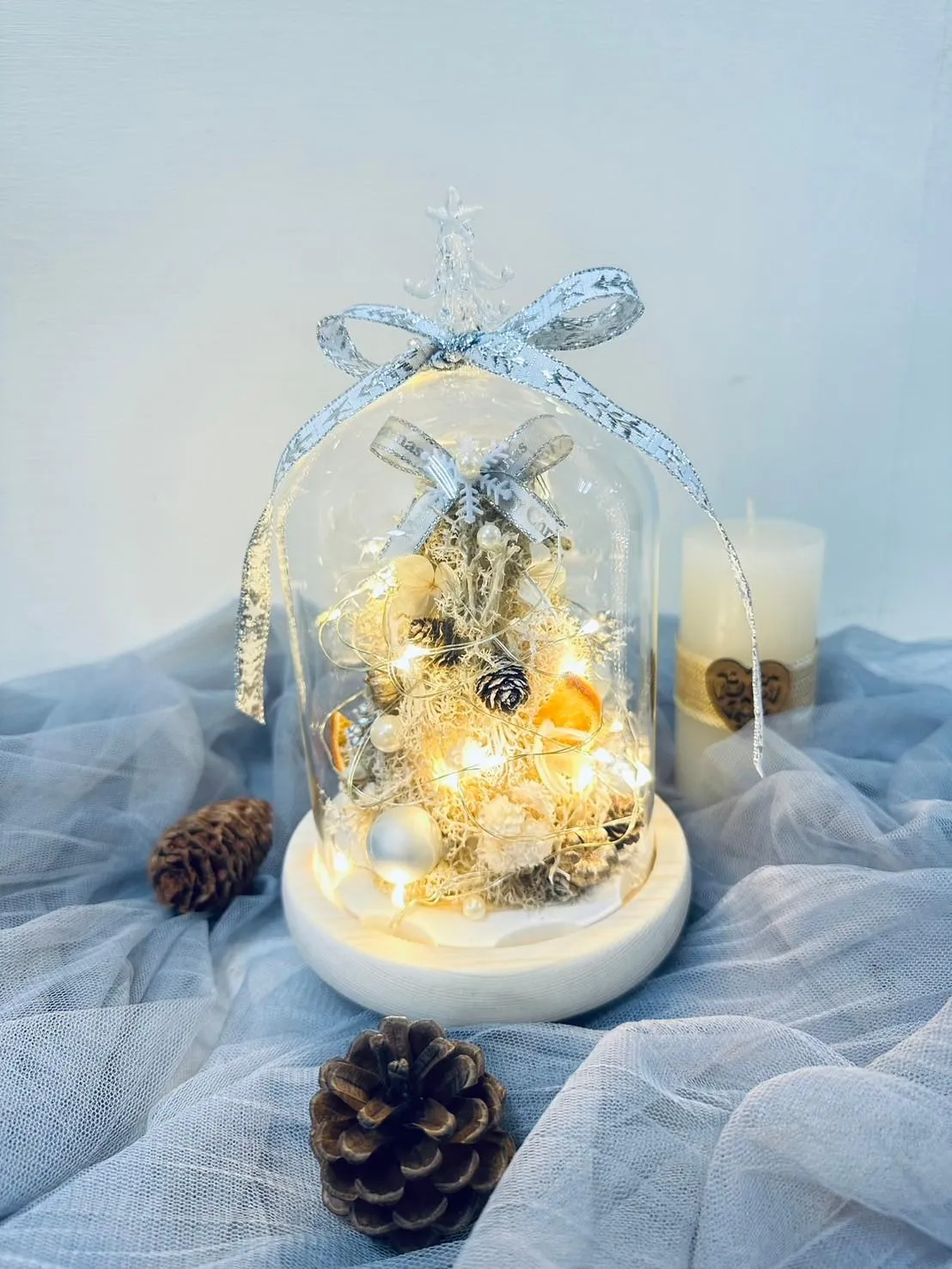 雪白聖誕玻璃盅