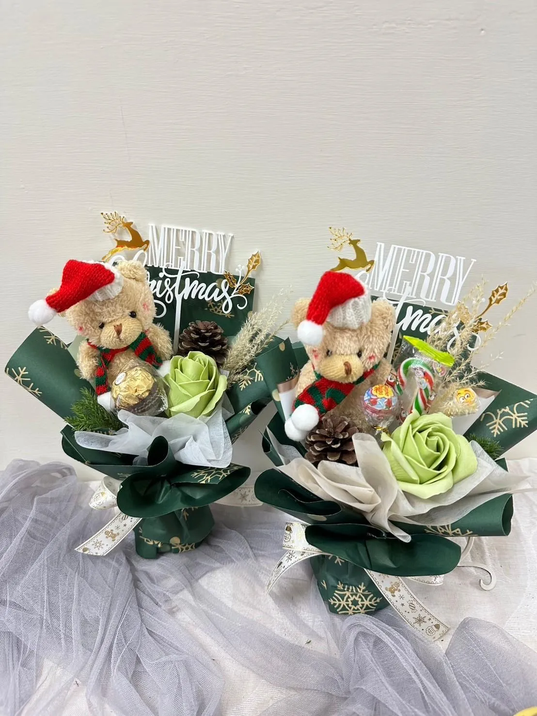 聖誕小熊花束