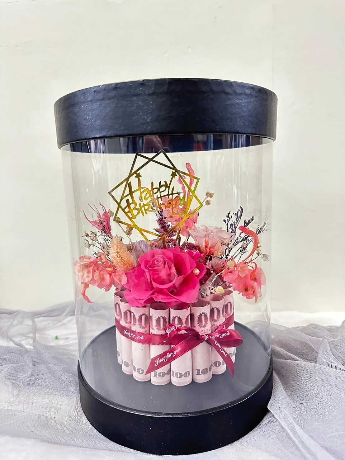 有錢抱抱桶(大) 永生花款