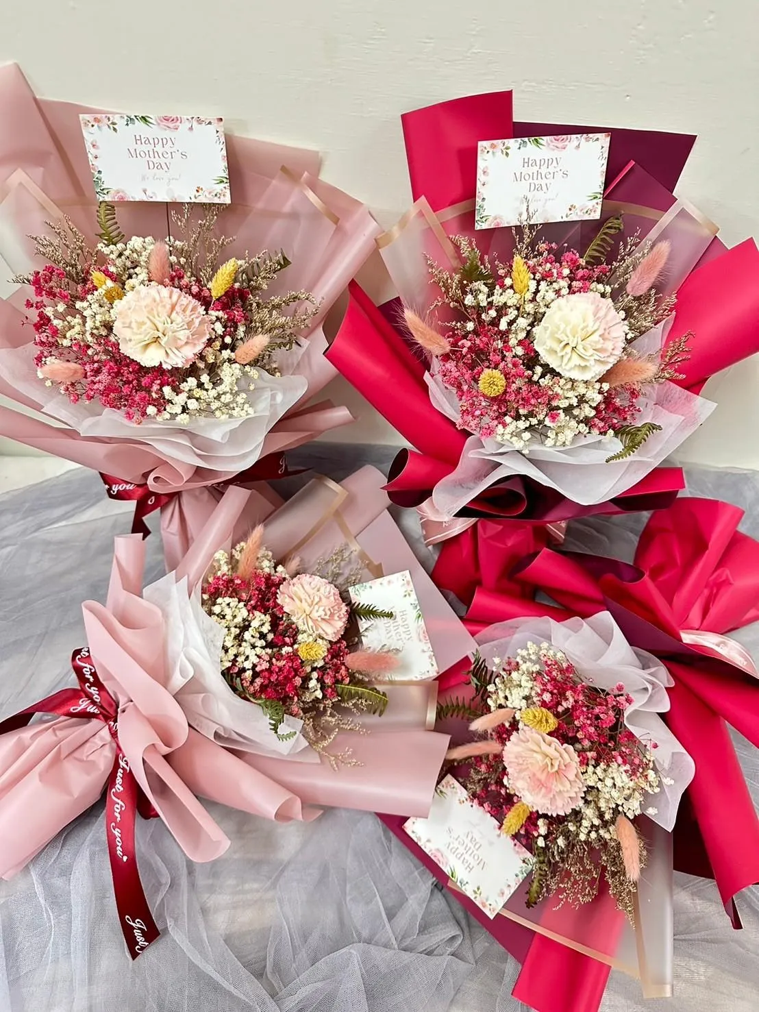 康乃馨乾燥花束(小)