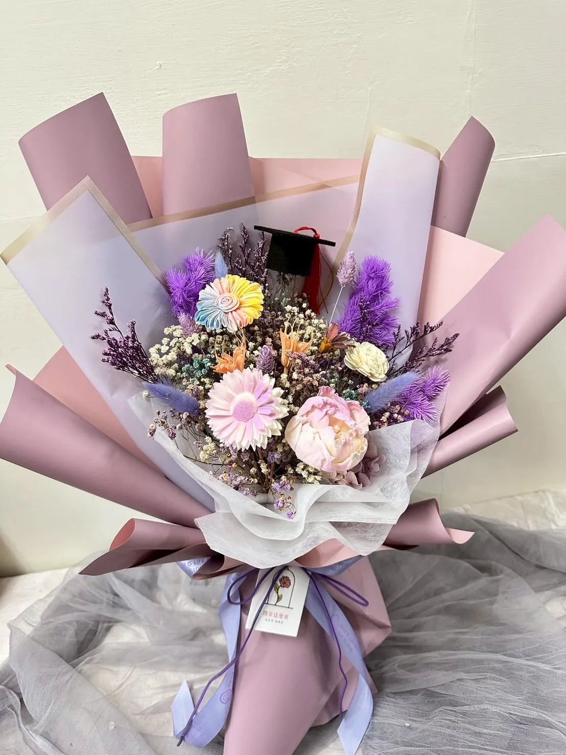 畢業牌乾燥花束