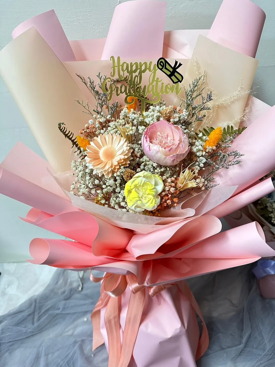 乾燥花束(含畢業插牌)