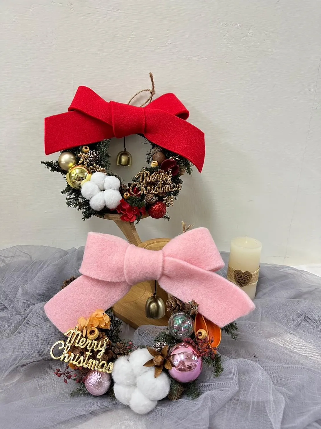 蝴蝶結聖誕花環