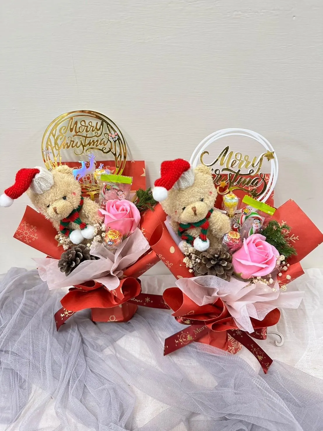 聖誕小熊花束