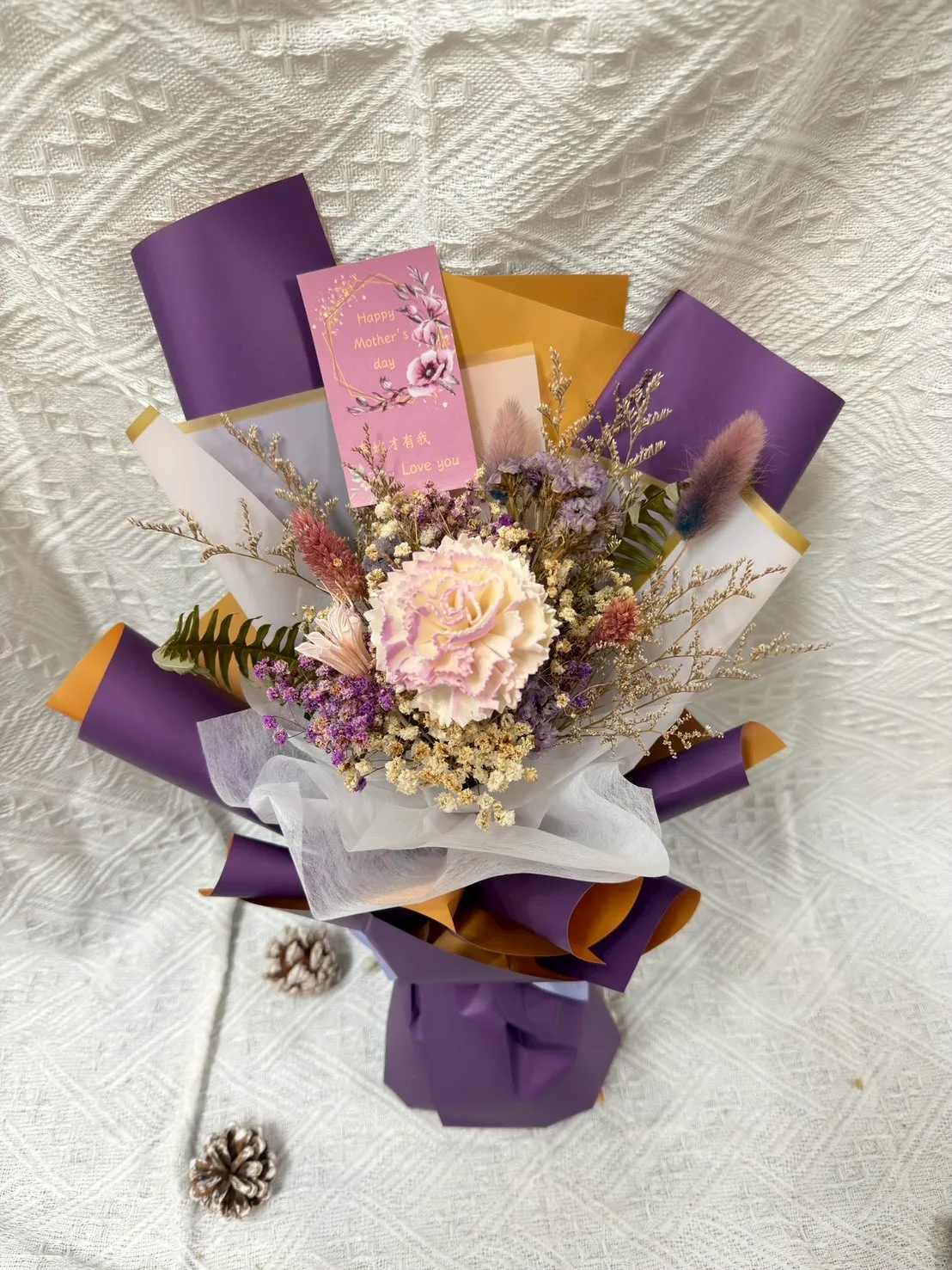 康乃馨乾燥花束(小)