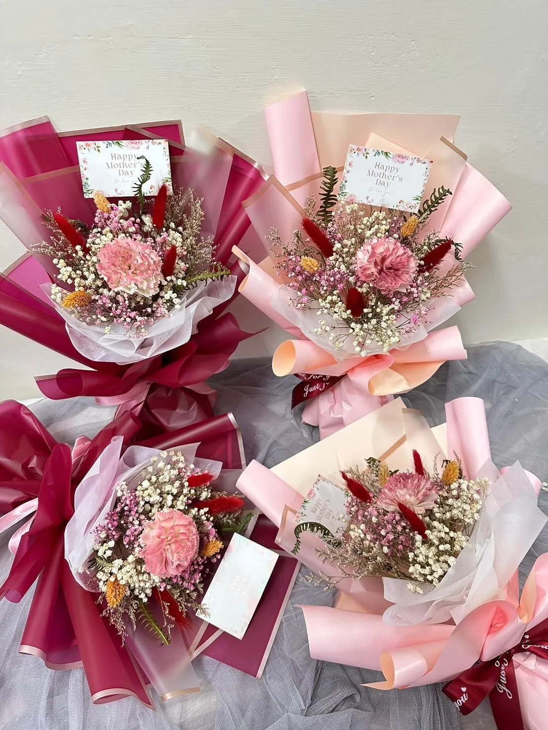 康乃馨乾燥花束(小)