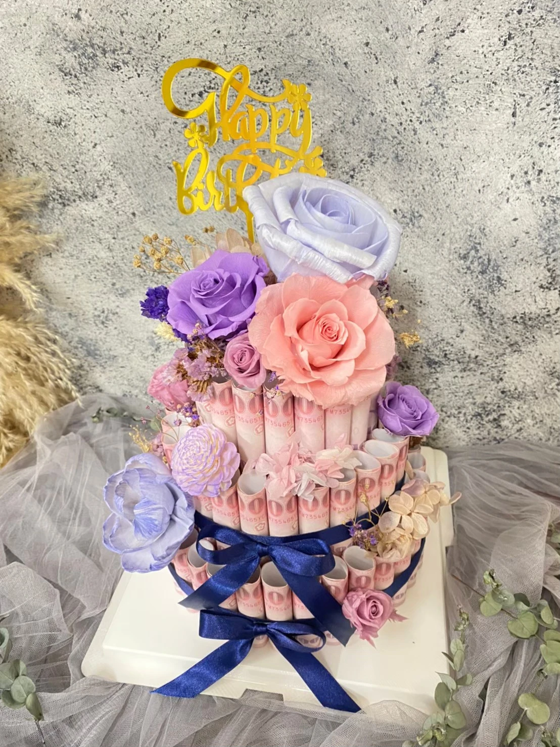 鈔票蛋糕花