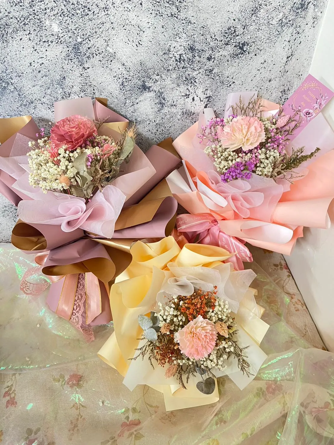 康乃馨乾燥花束材料包