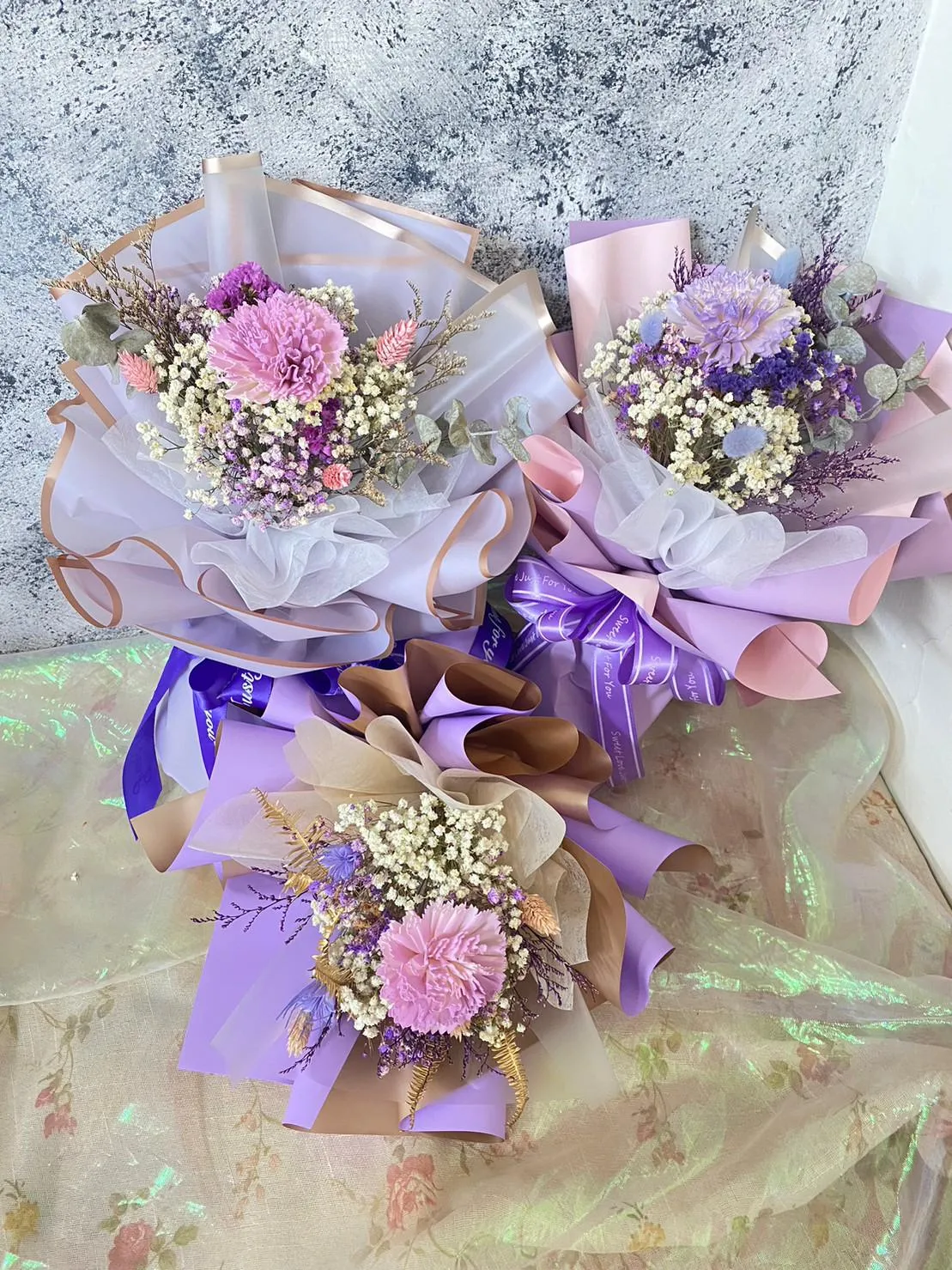 康乃馨乾燥花束材料包