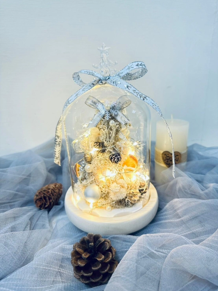 雪白聖誕玻璃盅