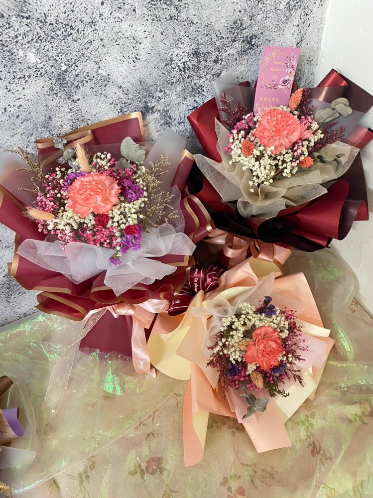 康乃馨乾燥花束材料包