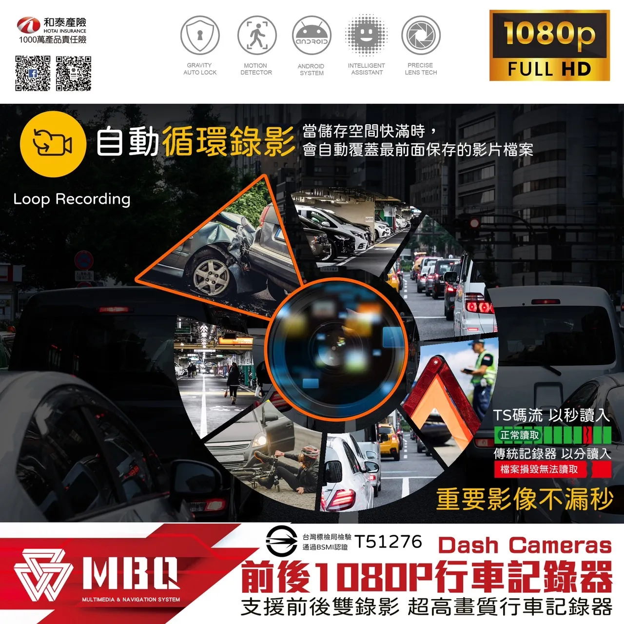 MBQ 安卓機專用｜前後錄行車記錄器