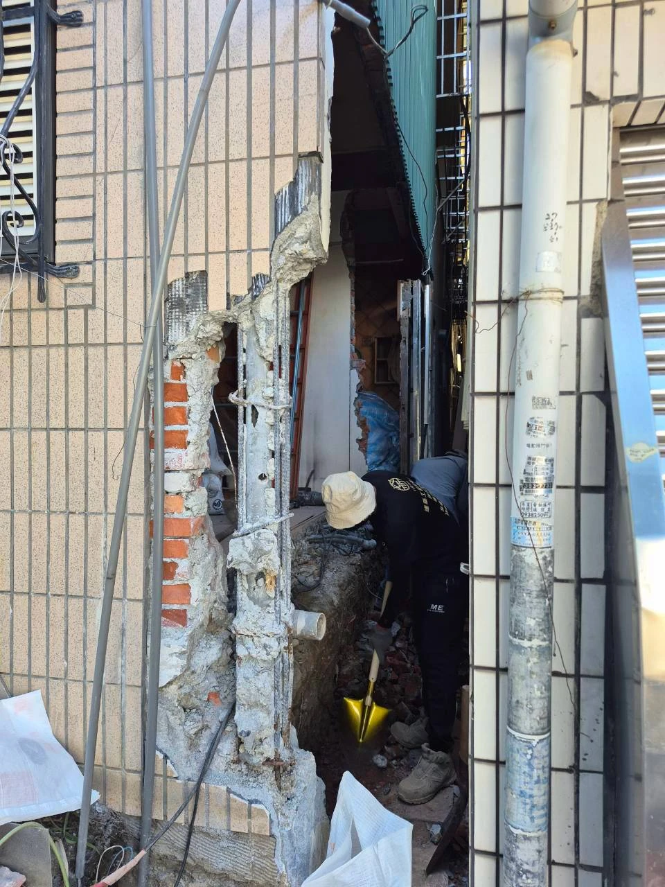 陽明路後巷汙水接管工程 後巷退縮