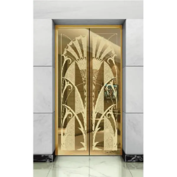  廳門｜香檳金鏡面蝕刻不銹鋼