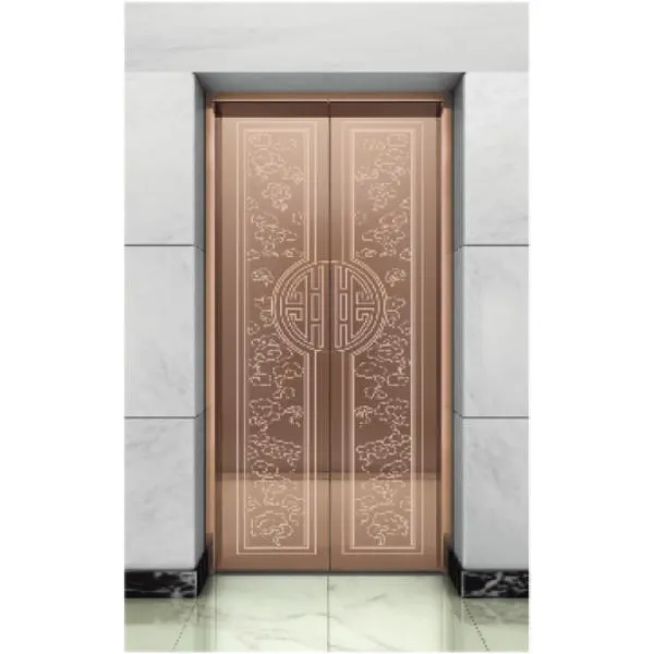  廳門｜玫瑰金鏡面蝕刻不銹鋼