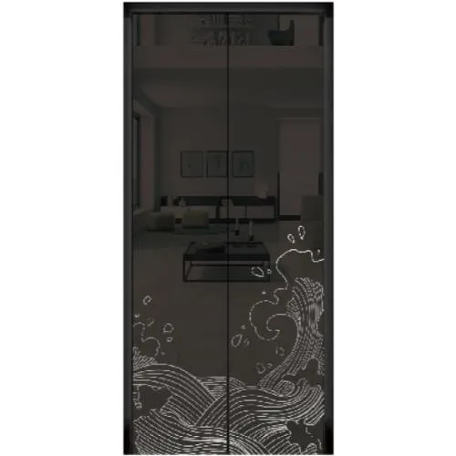  廳門｜黑鈦鏡面蝕刻不銹鋼