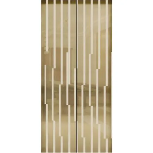  廳門｜香檳金鏡面蝕刻不銹鋼