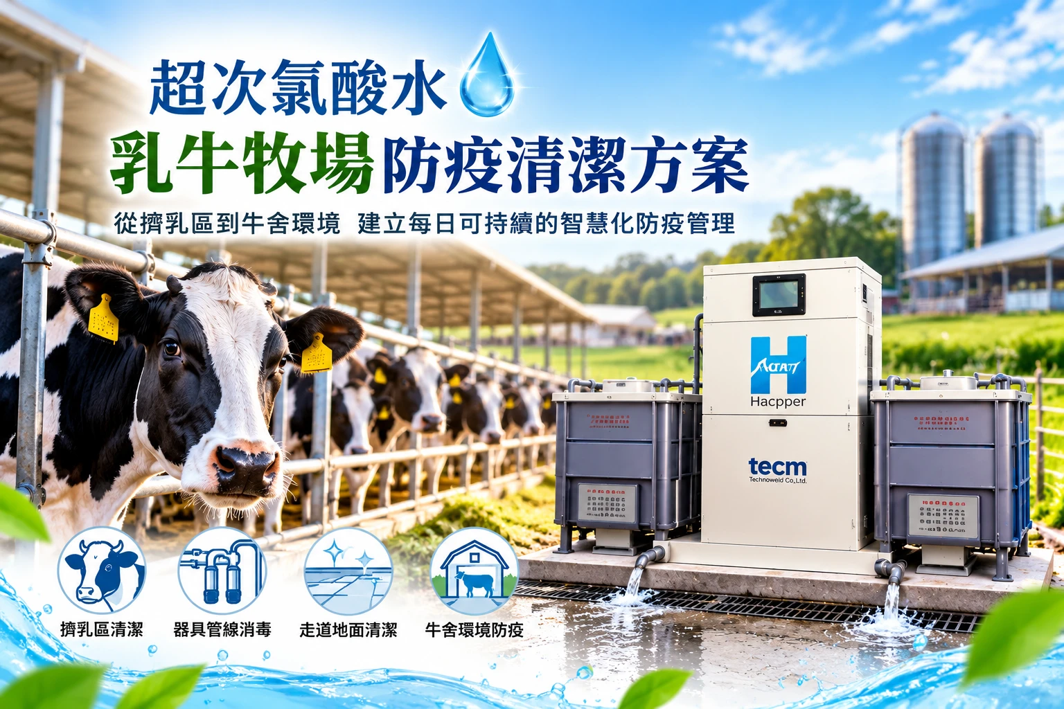 超次氯酸-乳牛牧場智慧防疫清潔方案