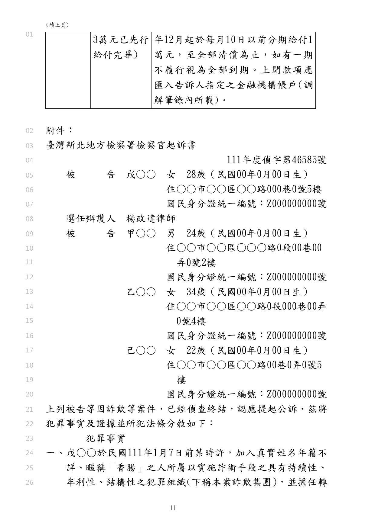 協助涉犯幫助洗錢案的客戶與被害人達成調解，使客戶取得緩刑，讓客戶不用有前科