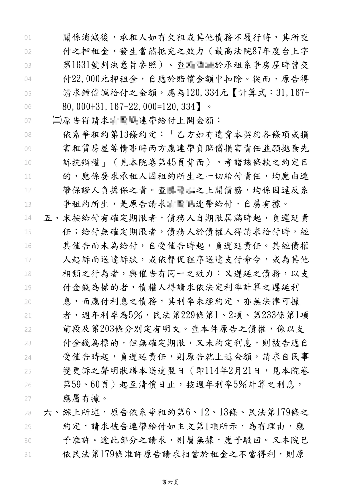 幫房東向無故佔有房屋的人請求違約金、不當得利、律師費