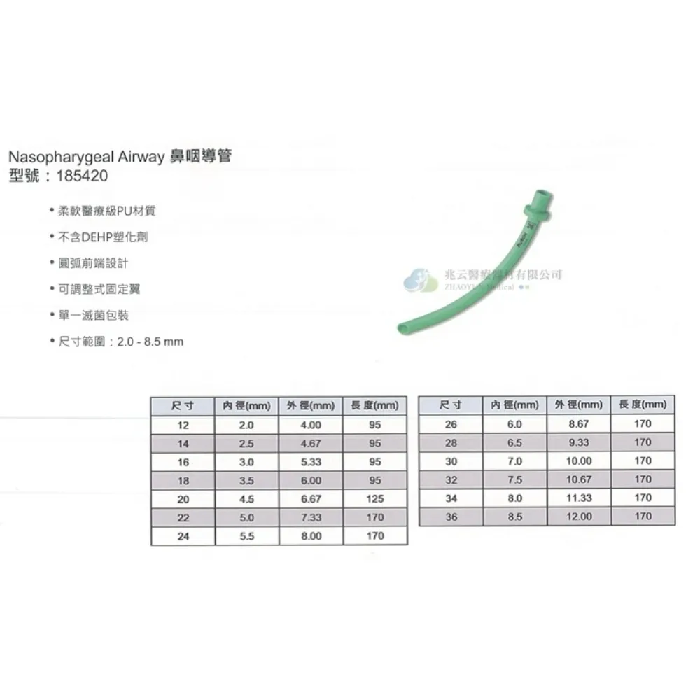 Teleflex 泰利福 鼻咽氣道管 PU (滅菌)