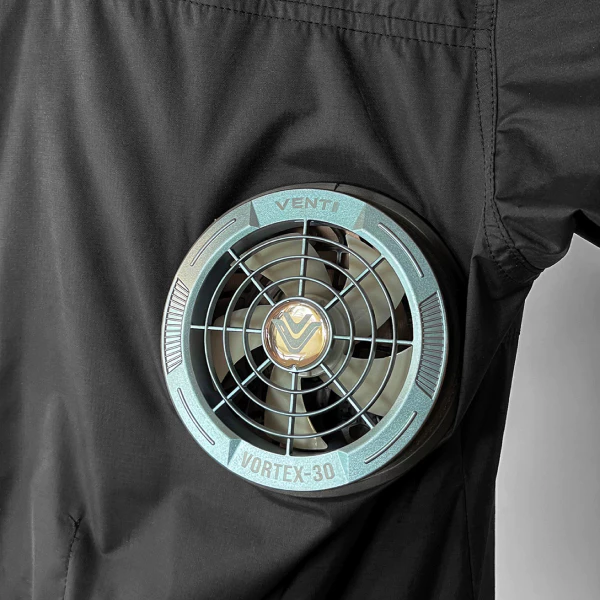 VENTI TECH 風神 (含稅) CORDURA 短袖連帽背心 空調服 空調衣 風扇衣 耀石黑系列 SA2-BCC