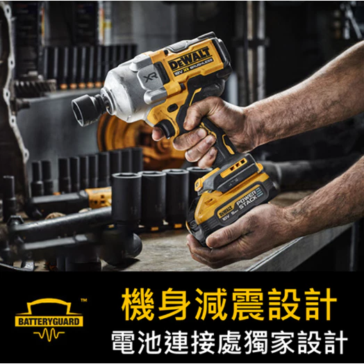 DEWALT得偉 原廠公司貨(含稅) 20V Max 鋰電無碳刷電動 衝擊強力板手 DCF961P2 板手機 4分頭