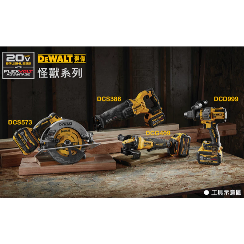 DEWALT得偉 原廠公司貨(含稅) DCS573N / 20V Max*(18V) 鋰電無碳刷圓鋸機 190mm