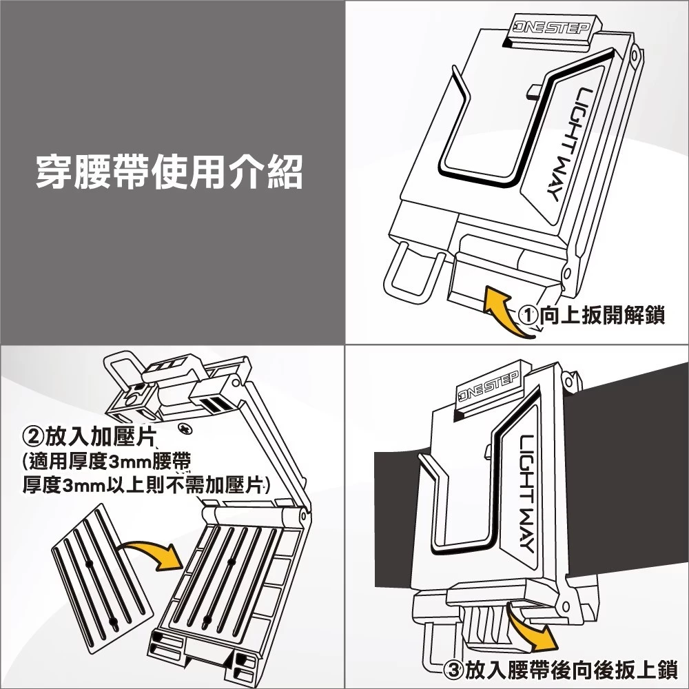 LIGHT WAY 錸崴 含稅 ONE STEP 工具袋快扣 (公母扣組)【0610R003】