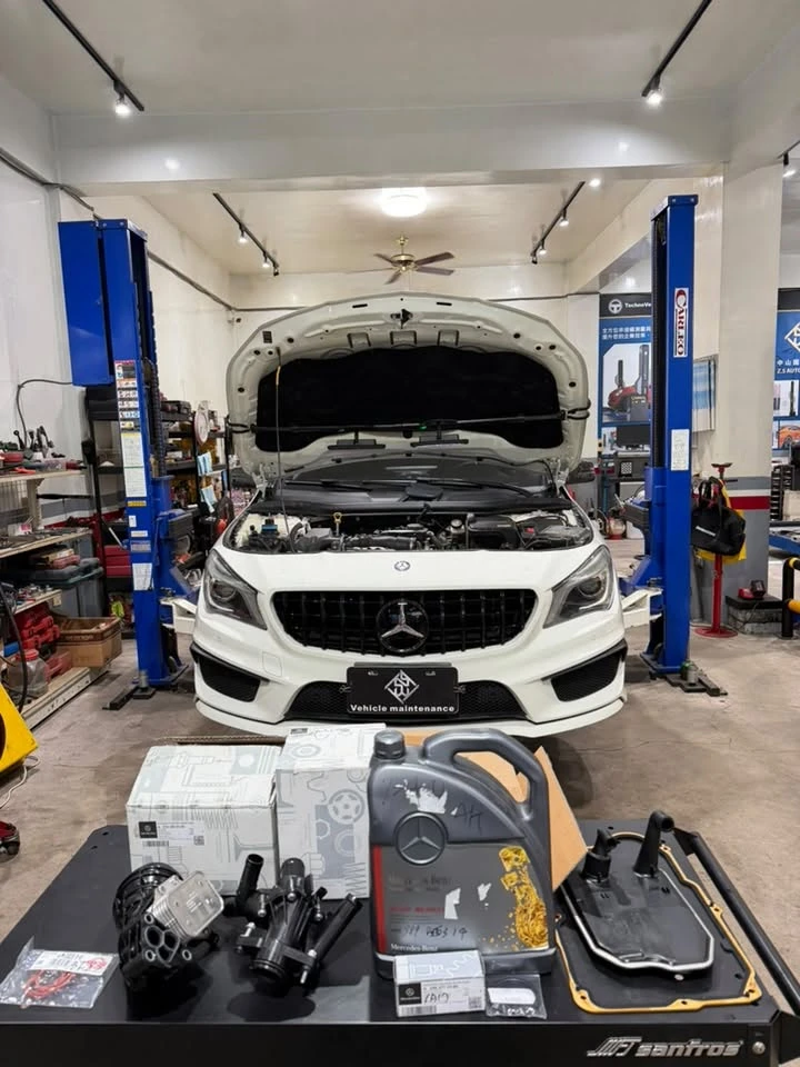 Mercedes-Benz CLA250｜M270 引擎漏水・渦輪漏油維修，並同步實施變速箱油品與耗材保養