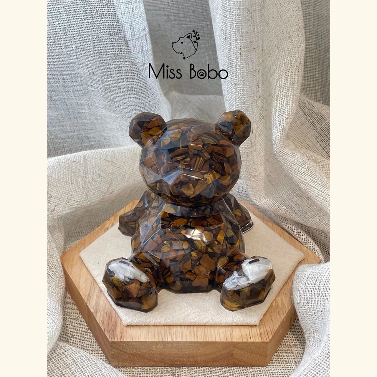 北歐風幾何熊｜似標本方式完美封存紀念物｜永久保存