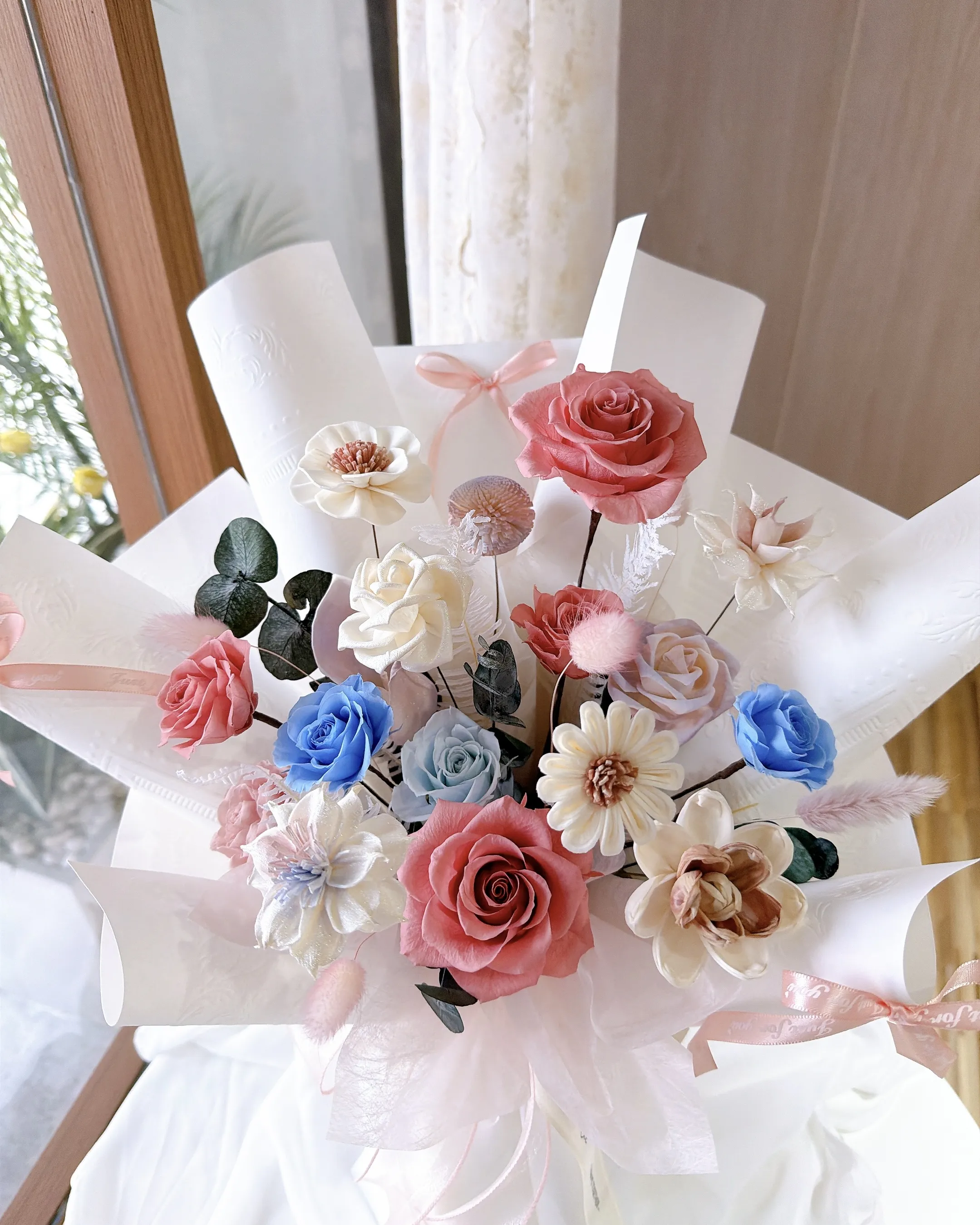 (現貨)永生花佐索拉花_大型花束