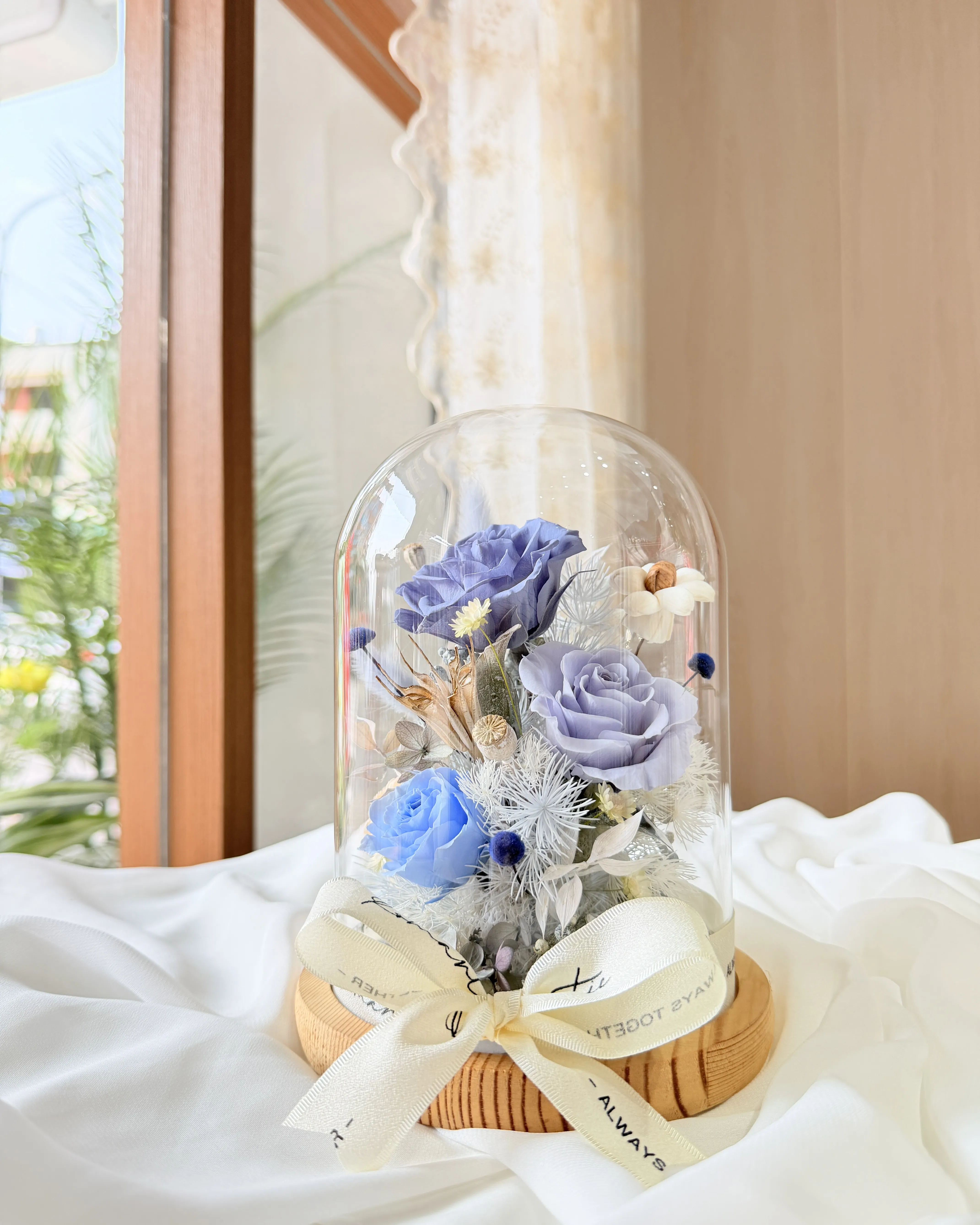 (現貨)玻璃花盅系列-永生花佐索拉花