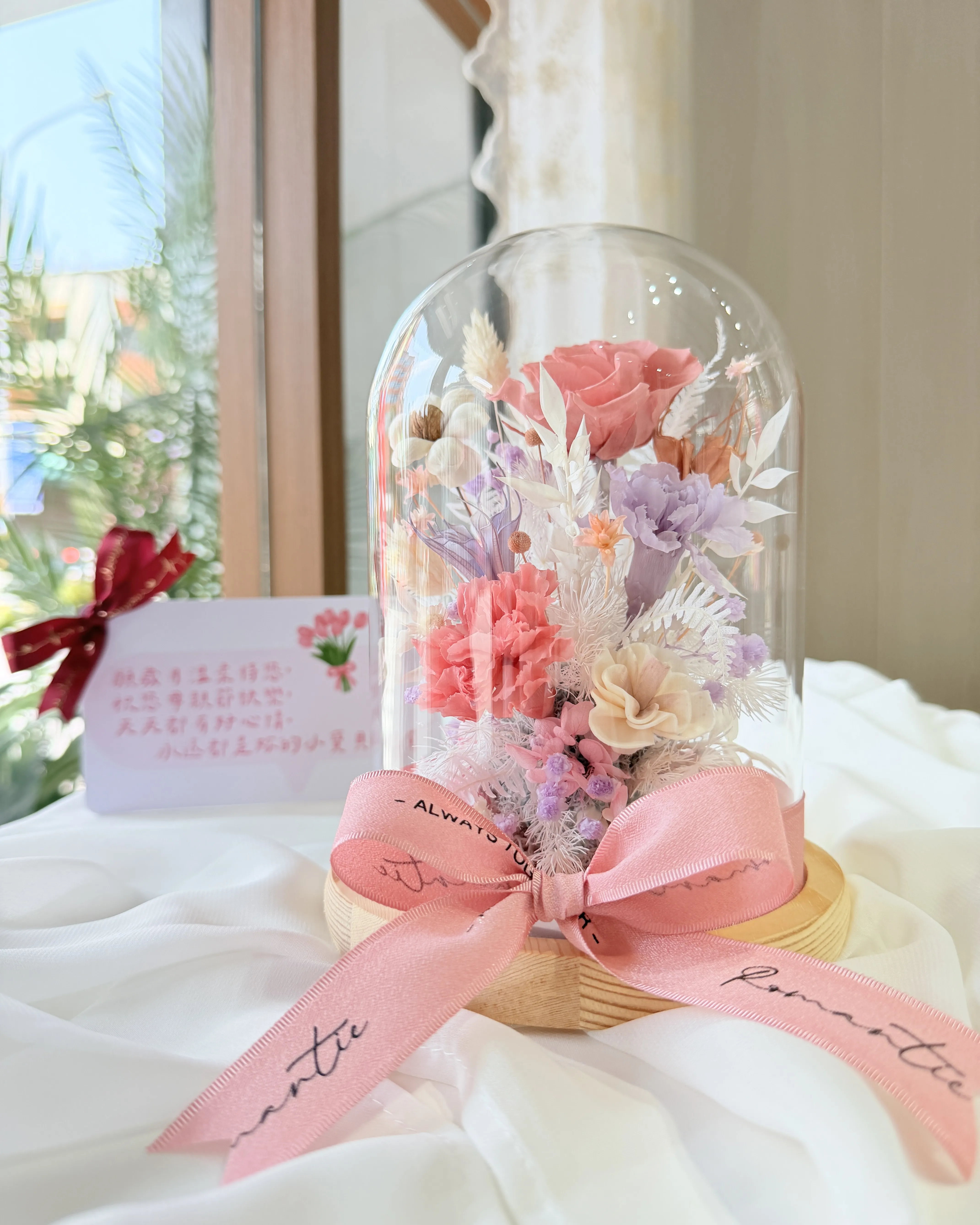 (現貨)玻璃花盅系列-永生花佐索拉花