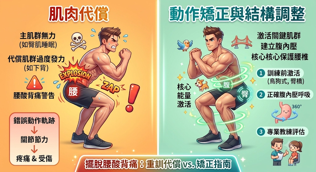重訓完總是腰酸背痛？認識肌肉代償與 3 招改善方法